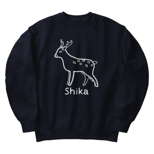 Shika (シカ) 白デザイン Heavyweight Crew Neck Sweatshirt