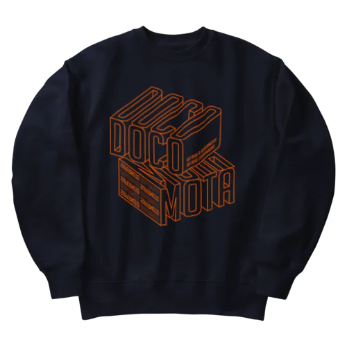 Front:3D DOCOMOTA オレンジ Heavyweight Crew Neck Sweatshirt