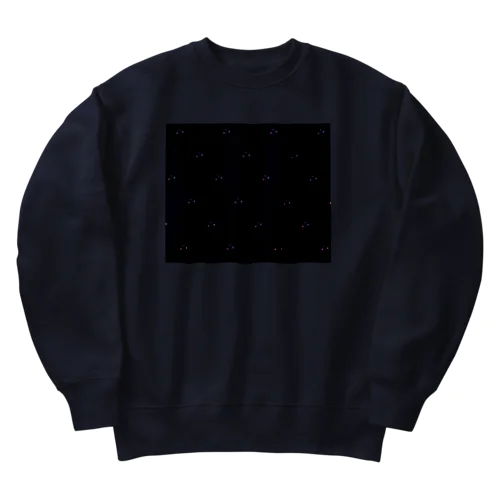 navy × little flower pattern Heavyweight Crew Neck Sweatshirt