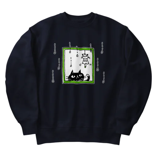 黒猫あした天気になぁ〜れ。 Heavyweight Crew Neck Sweatshirt