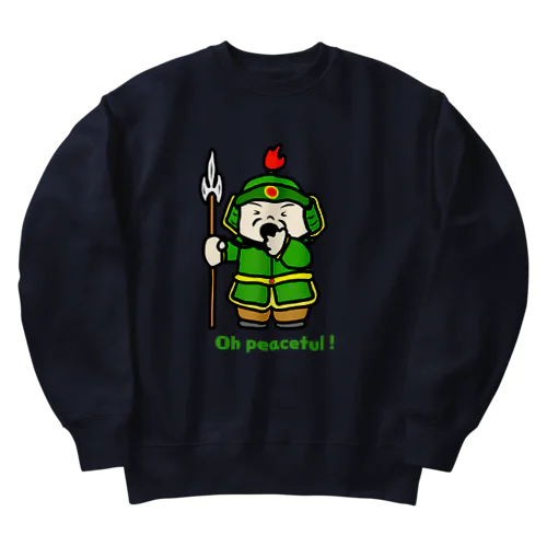 毘沙門天様、アクビする Heavyweight Crew Neck Sweatshirt