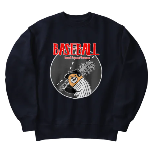 野球Bear2(凶悪顔クマシリーズ) Heavyweight Crew Neck Sweatshirt