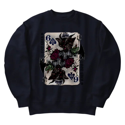 ♠️悪魔猫トランプ♠️666 Heavyweight Crew Neck Sweatshirt