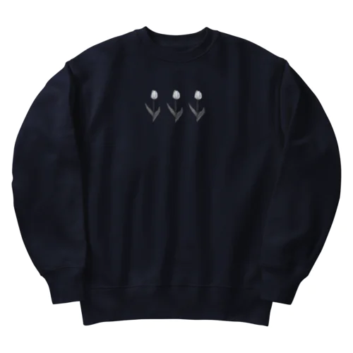 Three TULIP, White gray blue . Heavyweight Crew Neck Sweatshirt