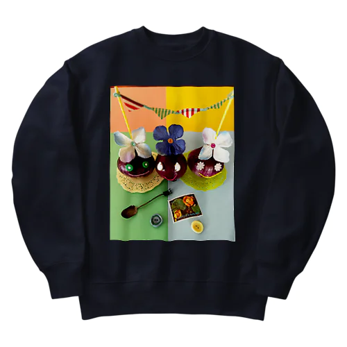 紫玉ねぎちゃんたちの女子会 Heavyweight Crew Neck Sweatshirt