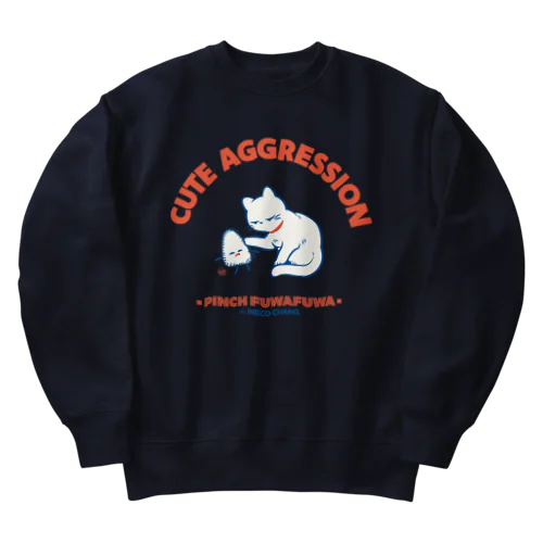 ピンチ・フワフワ VS 猫 Heavyweight Crew Neck Sweatshirt