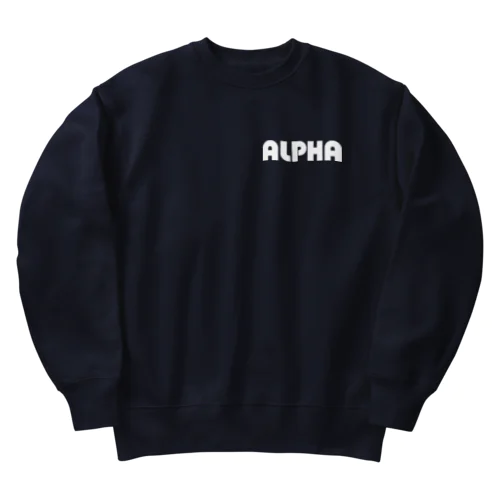 ALPHA白-RIGID白 Heavyweight Crew Neck Sweatshirt