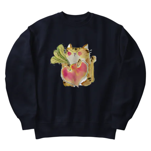 茶トラの茶太郎    冬 Heavyweight Crew Neck Sweatshirt