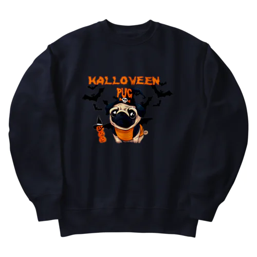 ハロウィン　パグ Heavyweight Crew Neck Sweatshirt