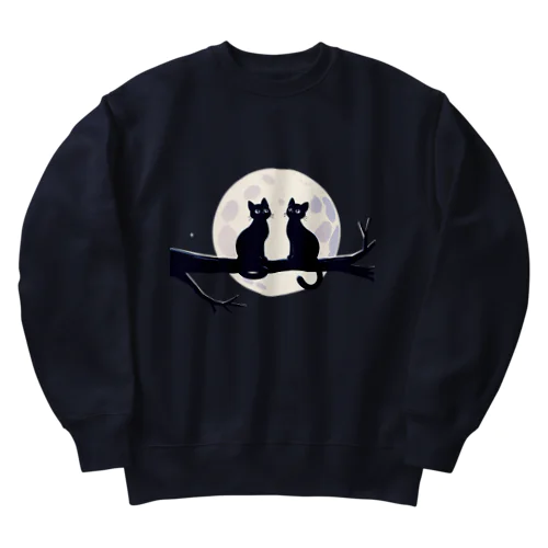 ネコと月 Heavyweight Crew Neck Sweatshirt