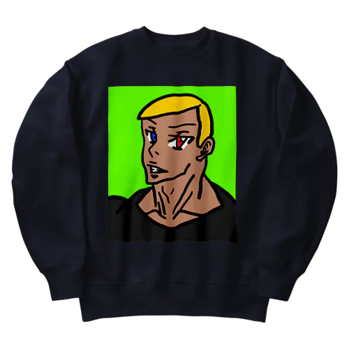 金髪色黒マッチョ Heavyweight Crew Neck Sweatshirt