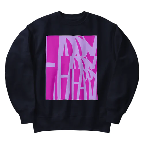 happy happy happy Heavyweight Crew Neck Sweatshirt