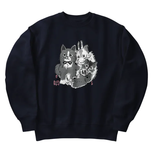 干支デザイン　カイくんとテオくん Heavyweight Crew Neck Sweatshirt