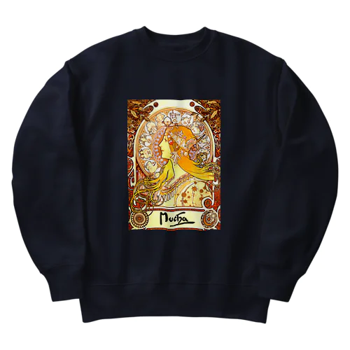 アルフォンス・ミュシャ　黄道の十二宮 Heavyweight Crew Neck Sweatshirt