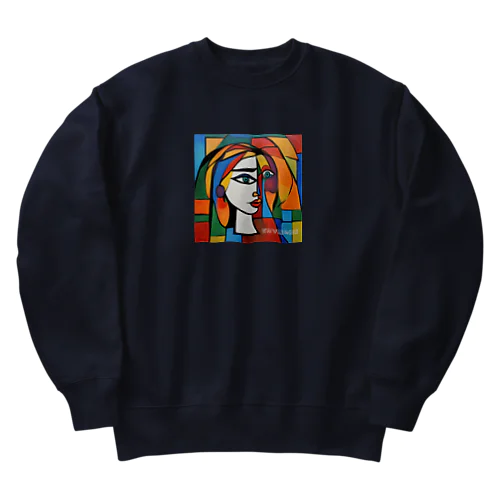 ピカソ風の絵画1 Heavyweight Crew Neck Sweatshirt