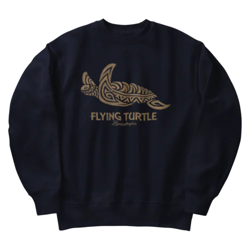 フライングタートル（アースカラー）ウミガメ ホヌ Heavyweight Crew Neck Sweatshirt