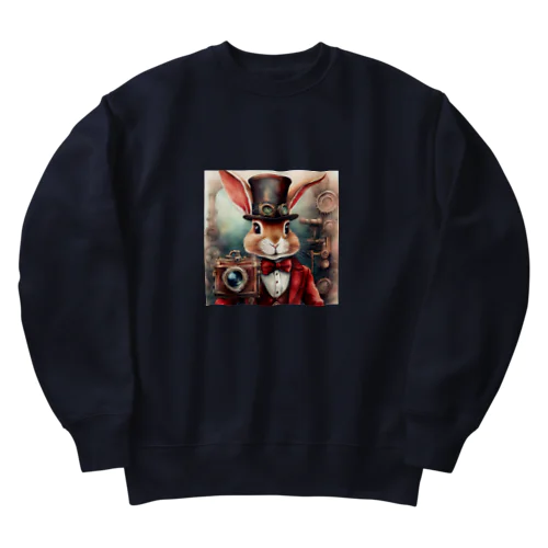 スチームパンクのうさぎくん Heavyweight Crew Neck Sweatshirt