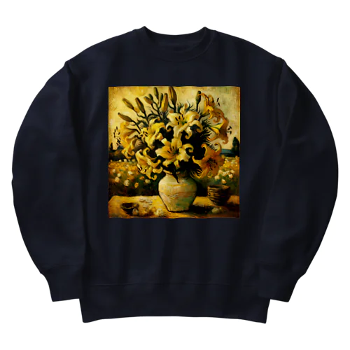 ゴッホ風「ユリ」 Lily Van Gogh style01 Heavyweight Crew Neck Sweatshirt
