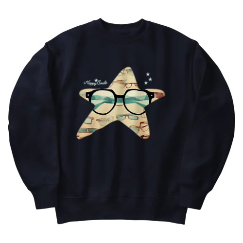 Happy Smile Glasses★ Heavyweight Crew Neck Sweatshirt