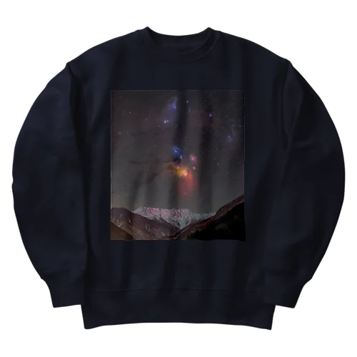 赤石岳に昇る蠍座 Heavyweight Crew Neck Sweatshirt