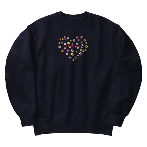 ありがとう　感謝　Thank you プレゼント　かわいい　ハート Heavyweight Crew Neck Sweatshirt