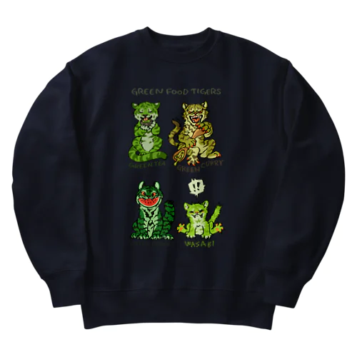 Green Food Tigers Heavyweight Crew Neck Sweatshirt