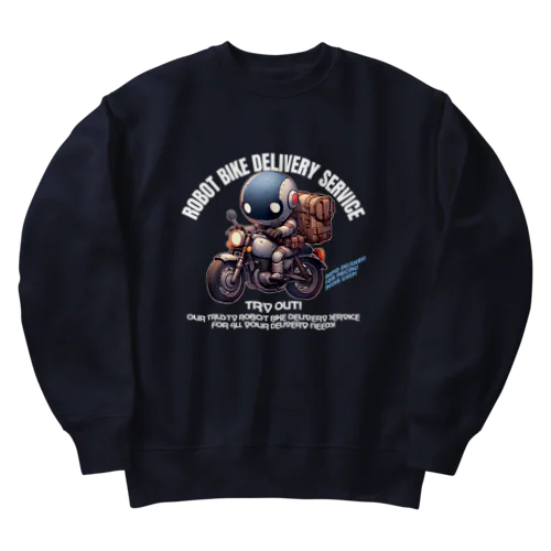 ロボットバイク便(濃色用) Heavyweight Crew Neck Sweatshirt