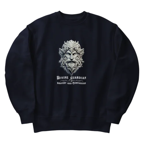 勇気と慈愛の守護神!(濃色用) Heavyweight Crew Neck Sweatshirt