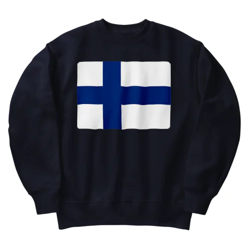 フィンランドの国旗 Heavyweight Crew Neck Sweatshirt