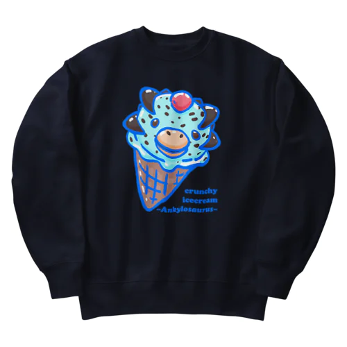 恐竜アイスクリーム〜ザクザクアンキロサウルス〜 Heavyweight Crew Neck Sweatshirt