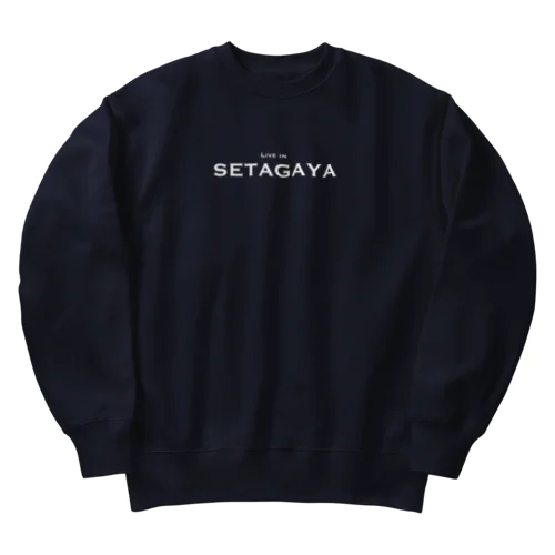 世田谷グッズ　ホワイトlive in setagaya ロゴ Heavyweight Crew Neck Sweatshirt
