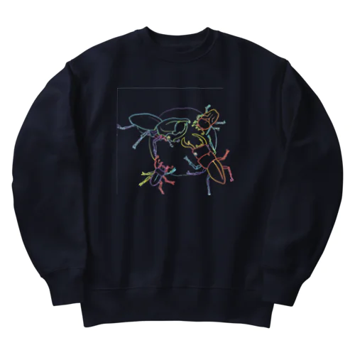 ★カブトムシ　クワガタムシ　オス　メス Heavyweight Crew Neck Sweatshirt