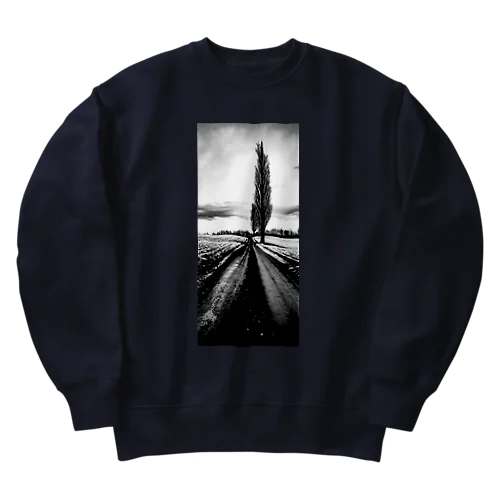 Scenery of Hokkaido, Japan, early winter Heavyweight Crew Neck Sweatshirt