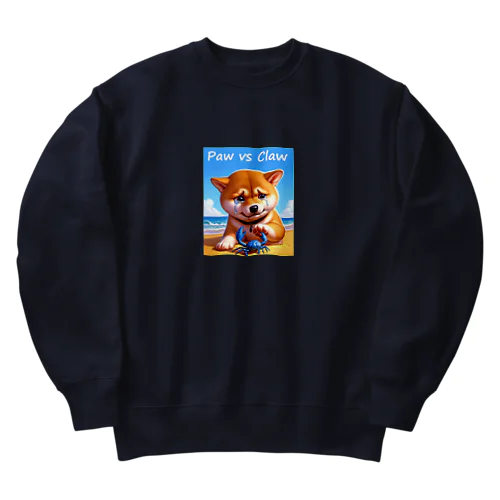 Paw vs Claw 涙の豆柴 Heavyweight Crew Neck Sweatshirt