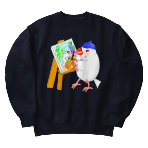 芸術の秋文鳥 Heavyweight Crew Neck Sweatshirt