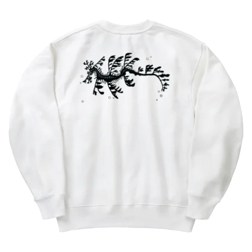 リーフィーシードラゴン　白黒 Heavyweight Crew Neck Sweatshirt