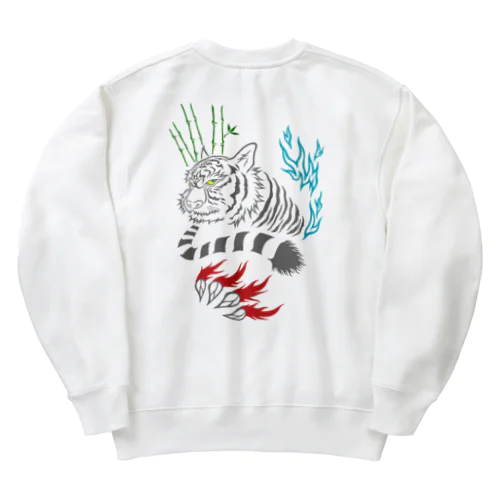 【バックプリント】白虎を中華風で Heavyweight Crew Neck Sweatshirt