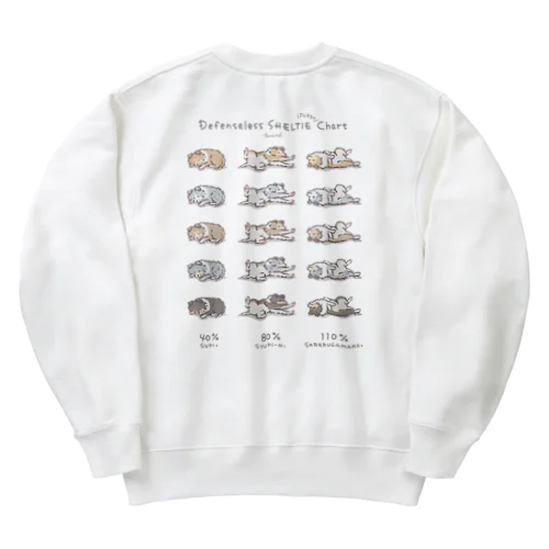 【薄カラー】こいぬシェルティ無防備 Heavyweight Crew Neck Sweatshirt