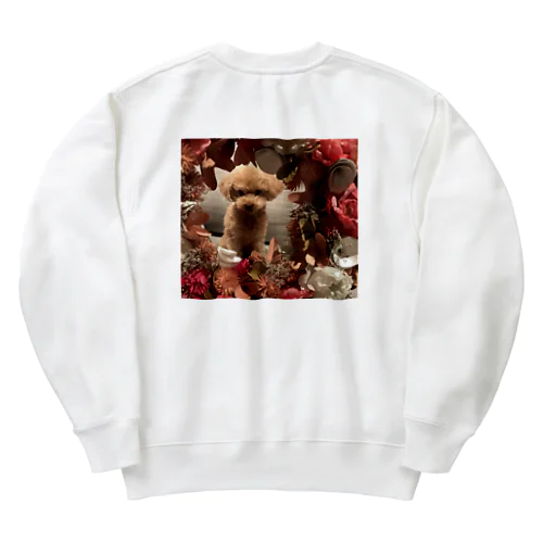 トイプーのビア　お花に囲まれて Heavyweight Crew Neck Sweatshirt