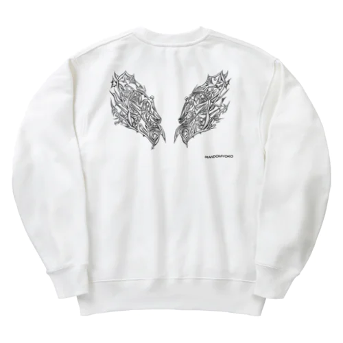 自由の翼 by RANDOMYOKO Heavyweight Crew Neck Sweatshirt