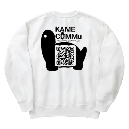 KAME COMMuロゴ(背面QRコード付) Heavyweight Crew Neck Sweatshirt