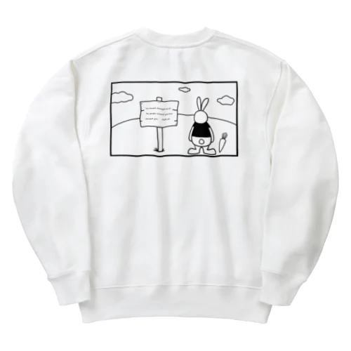 うさぎ　バックプリント　ブラック Heavyweight Crew Neck Sweatshirt