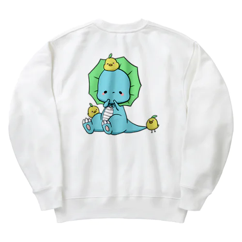 お座りえりまきティラノくん Heavyweight Crew Neck Sweatshirt