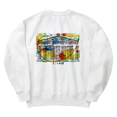 ART×名建築 パルテノン神殿 Heavyweight Crew Neck Sweatshirt