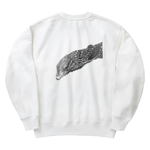 コバルトツリーモニター(顔白黒) Heavyweight Crew Neck Sweatshirt