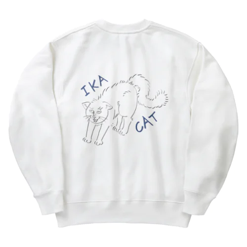 イカキャット(ブルー) Heavyweight Crew Neck Sweatshirt