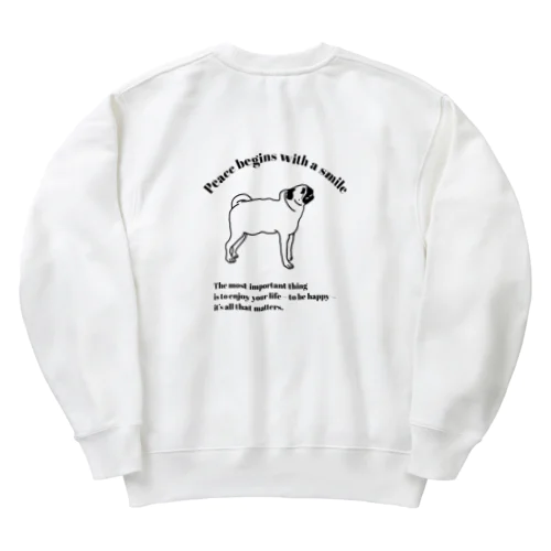 筋肉質パグ吉 Heavyweight Crew Neck Sweatshirt