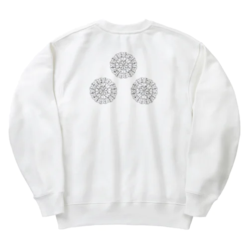 古代文字フトマニ⁂Ｔ（背面プリント） Heavyweight Crew Neck Sweatshirt