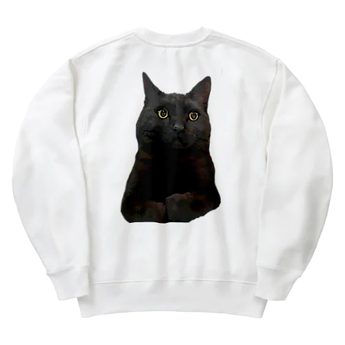 ぼんやり黒猫 Heavyweight Crew Neck Sweatshirt