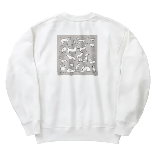 犬猫の出会い Heavyweight Crew Neck Sweatshirt